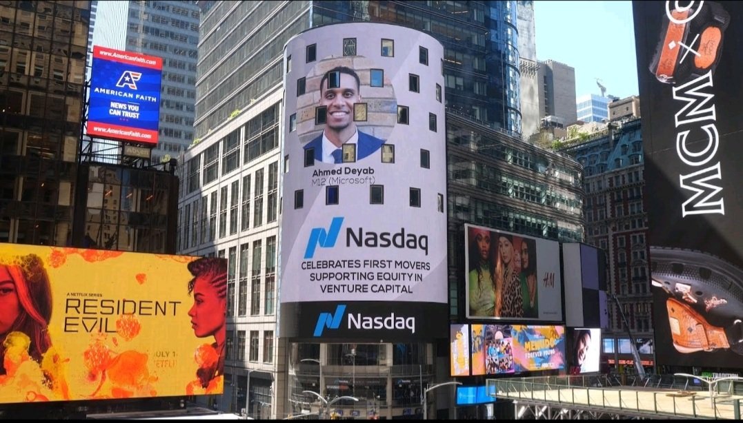 anupanesar's tweet photo. So proud of @INCLUDED_VC Fellows @adeyab_ and @MunasheDema who have been featured in @TimesSquareNYC by @Nasdaq 
Just imagine who you've inspired as they walk by 🤩 @M12vc https://t.co/RCXtk6EHtM