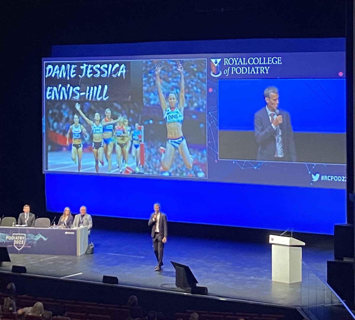 PodiatryBridge's tweet photo. Enjoying the keynote speech from Steve Cram on athletic insights at The Royal College of Podiatry Conference. 

#RCPOD22 ⁦@RoyColPod⁩ https://t.co/bFQkmTbeez