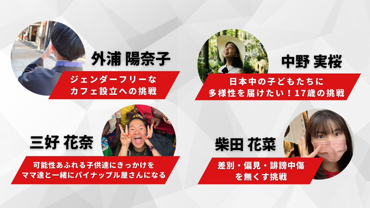 LittleYou2022's tweet photo. 挑戦者決定🔥

Little You 2022の挑戦者10人がこの度決定しました。挑戦者の皆さんは、自分の夢に向き合い、自問自答を繰り返しならが夢の実現に向けて突っ走ってくれることでし��う！

この10名が #ホンキの夢に挑戦 することで誰もが挑戦でき、その挑戦を応援する社会が広がりますように。 https://t.co/LIMP46kerV
