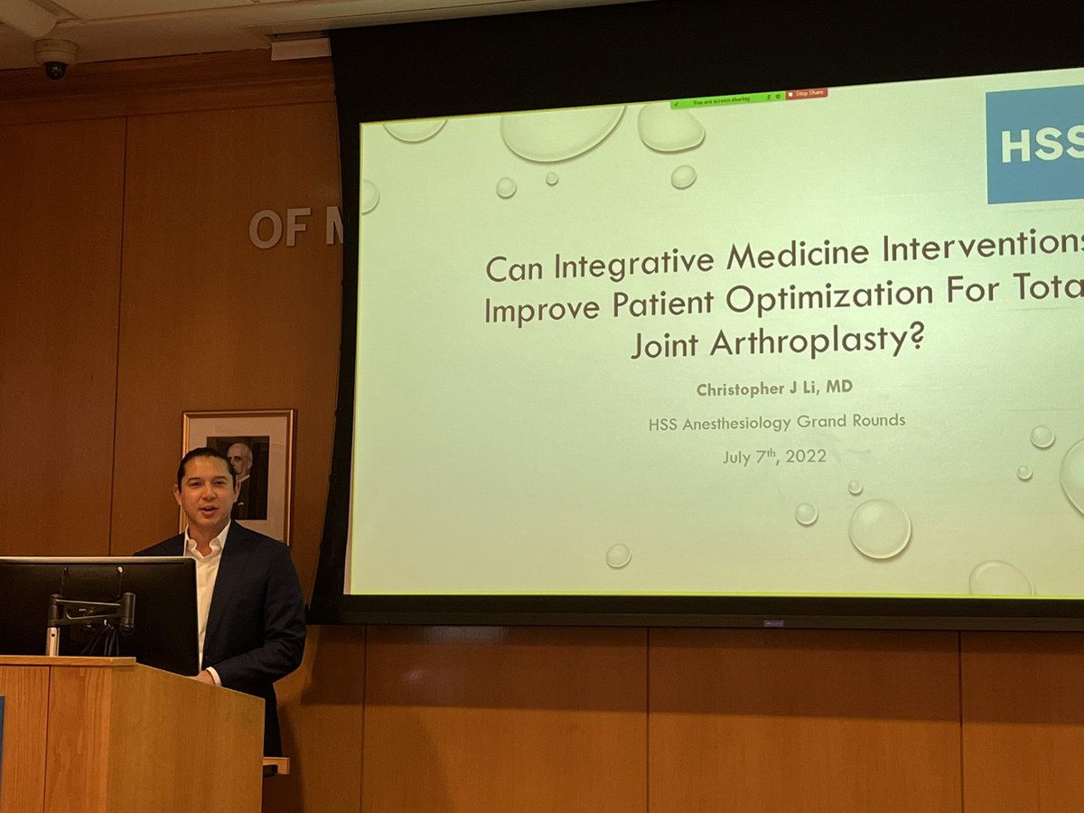 @RamenShamanMD giving an excellent @HSSAnesthesia grand rounds on Perioperative patient mindfulness interventions! #mindfulness #anesthesia @MaryJHargett1