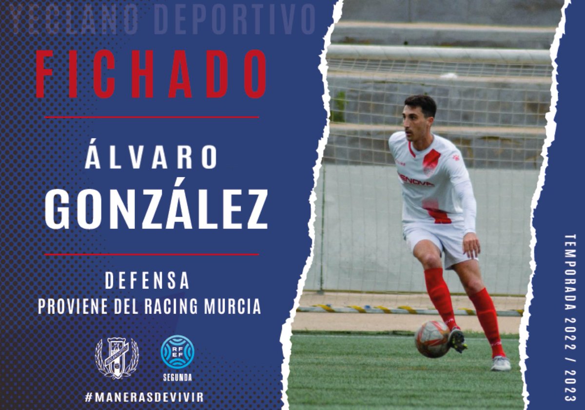 📣 #OFICIAL| 🔵🔴

🆕️👤 Central-lateral diestro con experiencia en 2ªB tras su paso por FC Jumilla, CD Calahorra y UD Logroñes 🔛 Versátil, rápido y con buena salida de balón ⚔💪

🏟 ¡Bienvenido <a href="/alvaro2GT/">Álvaro Gonzalez</a>! 🙌

📍 Murcia.
📊 26 años.
➡️ Racing Murcia F.C.

#ManerasDeVivir 🔵🔴