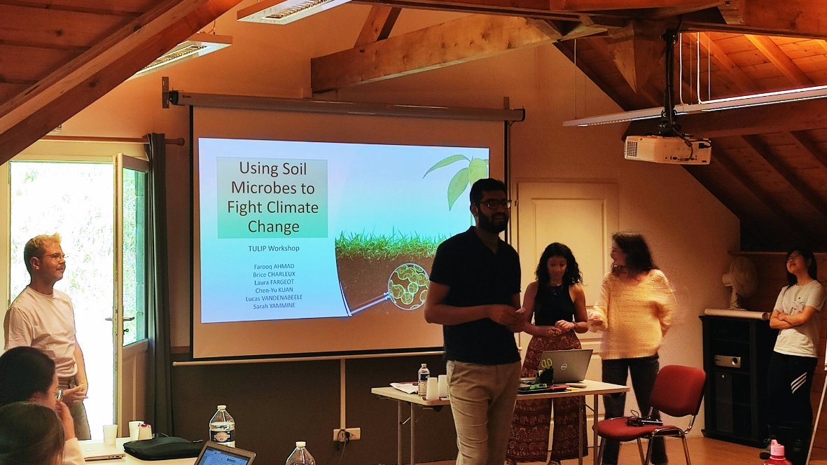 1st Workshop presentation of #TULIPSummerSchool2022 🌷 'Using soil microbes to fight climate change' Chen-Yu, Brice, Farooq, Laura, Lucas, Sarah Supervised by Alexandra Magro & @OswaldoValdesl