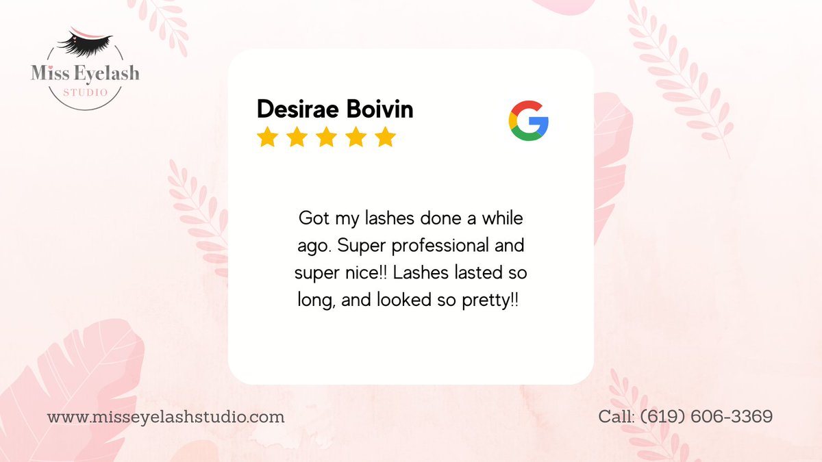 studio_eyelash's tweet photo. Dear Desirae Boivin,

☺️Thanks for #sharing your #experience and your love for our service. We're #grateful for your #honest feedback and we're glad you feel we're on the right track! ☺️

#clientreview #feedback #thanks #5starreview #misseyelashstudio https://t.co/mMxevmGiRJ