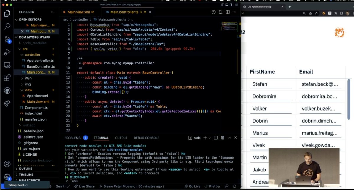 uxKjaer's tweet photo. You heard it here first at the #ui5con2022 keynote. Check out my session tomorrow for a deepdive of the new yeoman generator for the @OpenUI5 tooling. @ui5con https://t.co/3Lg9K04tnA