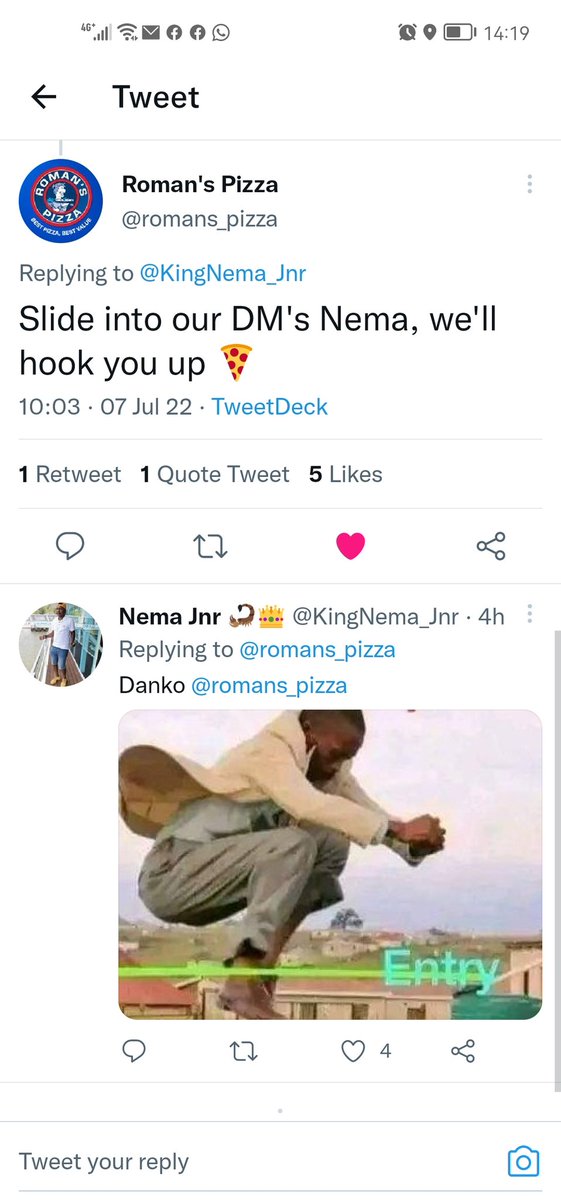 KingNema_Jnr's tweet image. How it started. And how it ended. Thank you @romans_pizza for coming through. #TeamRomansPizza. More love❤️❤️❤️❤️