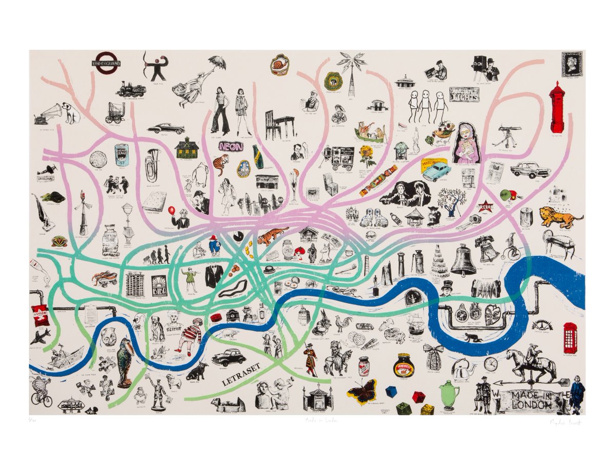 From Heinz Beanz & Hob Nobs to the invention of the flush toilet, 'Made in London' details some of the surprising, quirky & life-changing things that have been invented, created or manufactured in our glorious metropolis.⁠ banksidegallery.com/exhibitions/83… ⁠ 🎨@MychaelBarratt PPRE