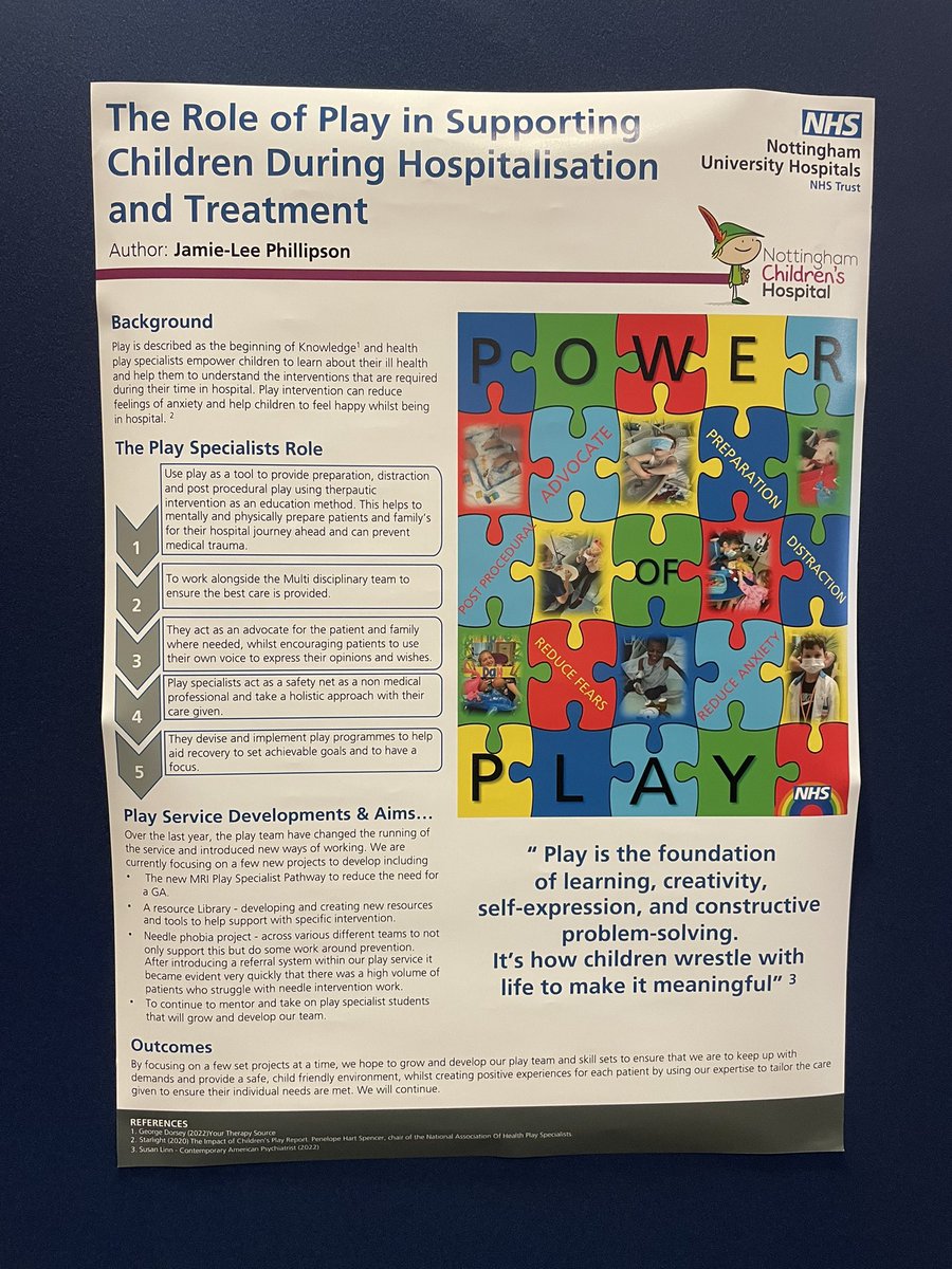 NCH Play Service (@nchplayservice) on Twitter photo <a href="/NCHPlayService/">NCH Play Service</a> representatives attending the <a href="/nottmchildrens/">Nottingham Children’s Hospital and NNU</a> @nchexcellence22 conference today ! Also a play poster submitted by our very own Play Specialist Lead <a href="/NCHPlayService/">NCH Play Service</a> representatives attending the <a href="/nottmchildrens/">Nottingham Children’s Hospital and NNU</a> @nchexcellence22 conference today ! Also a play poster submitted by our very own Play Specialist Lead