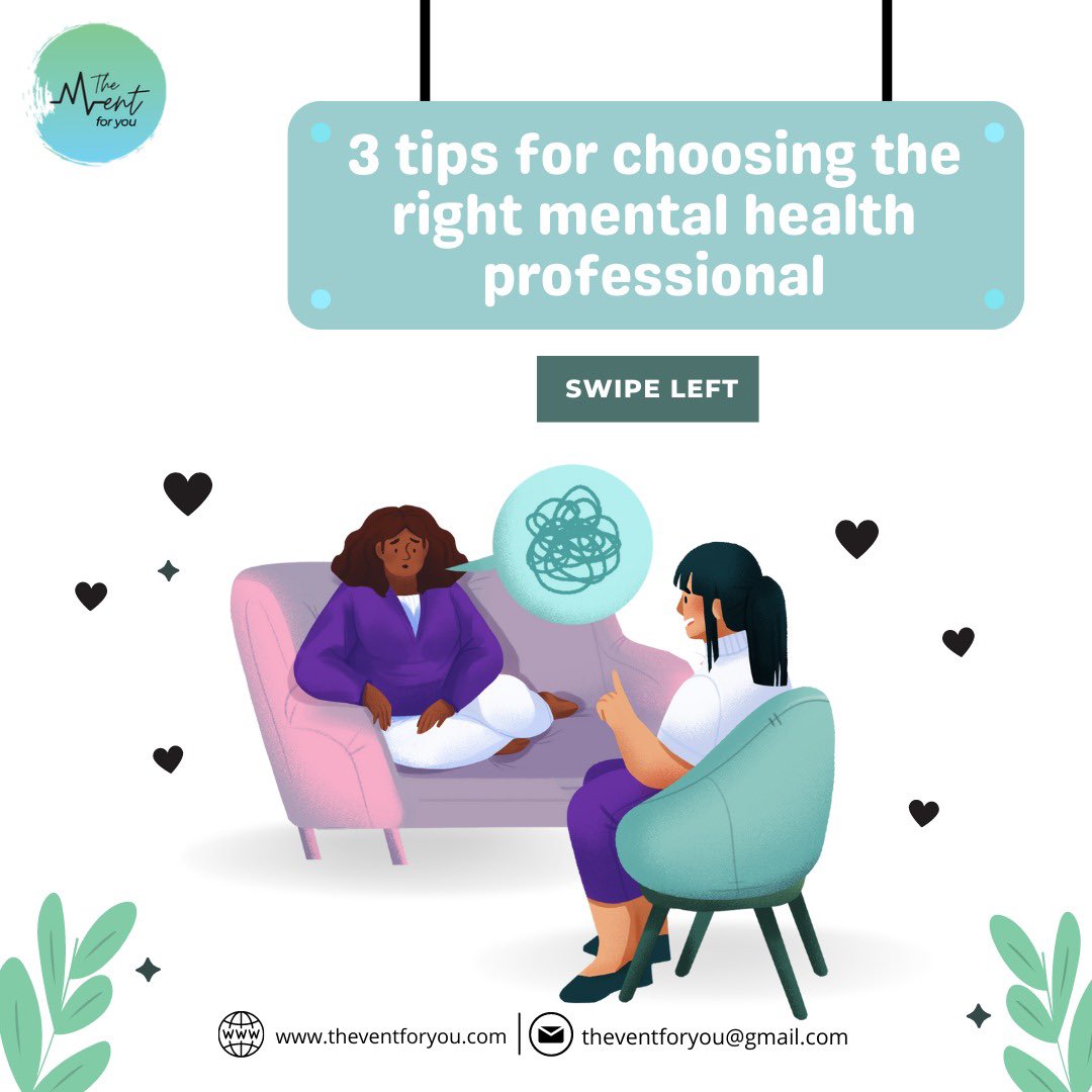 theventforyou's tweet photo. If you've never seen a #Mentalhealth provider before, you may not know how to find one who suits your specific needs. ☹️
.
👉Here are some things to keep in mind as you search for a Mental Health Provider.
.
1. Do your research 
2. Ask for referrals 
3. Think about your needs https://t.co/l5xkVu7Kan