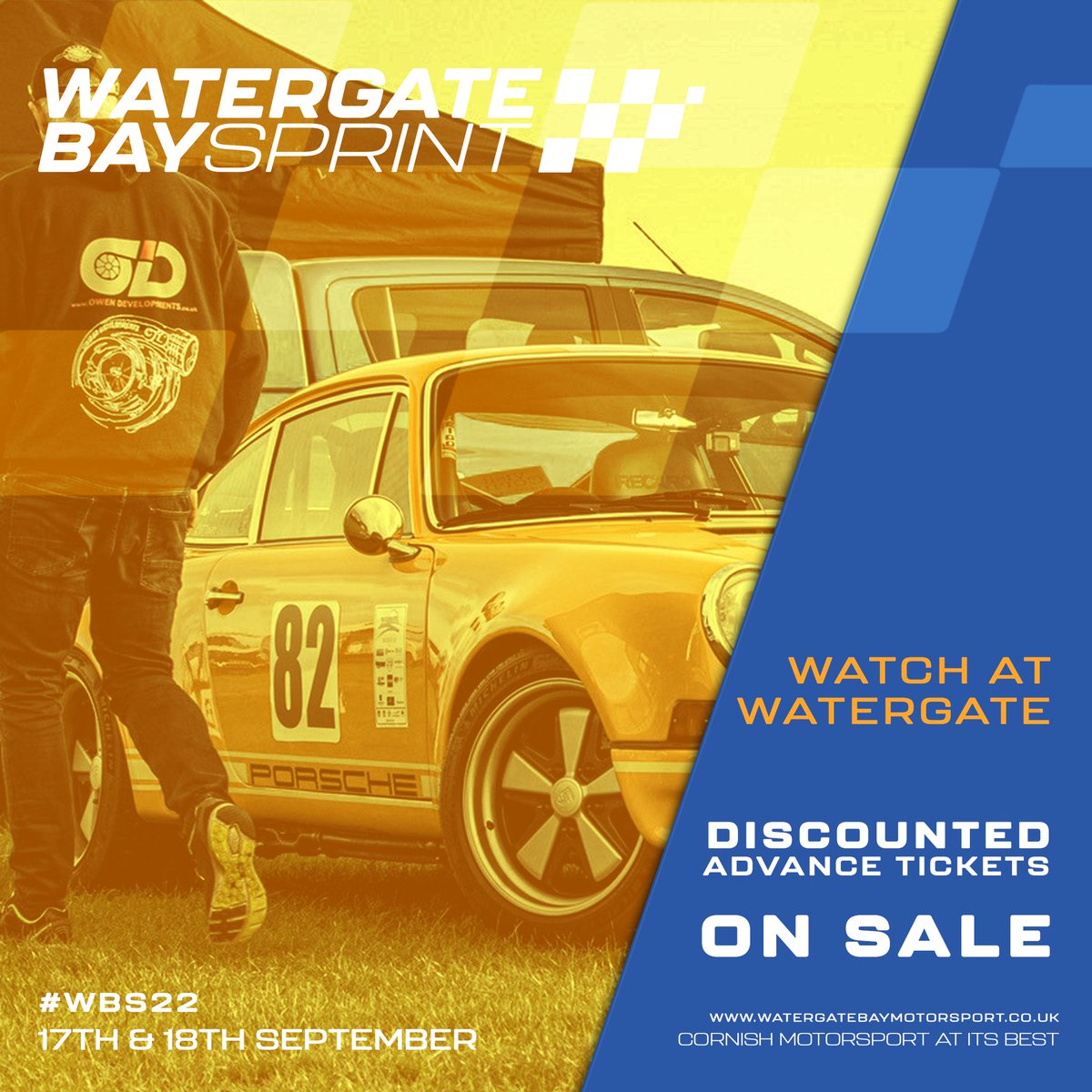 #ICYMI

🎫 DISCOUNTED ADVANCE SPECTATOR TICKETS NOW ON SALE 🎫

Advance spectator tickets for this year's Watergate Bay Sprint on 17/18 September are now on sale.

Purchase at:
watergatebaymotorsport.co.uk/spectators/
#WBS22