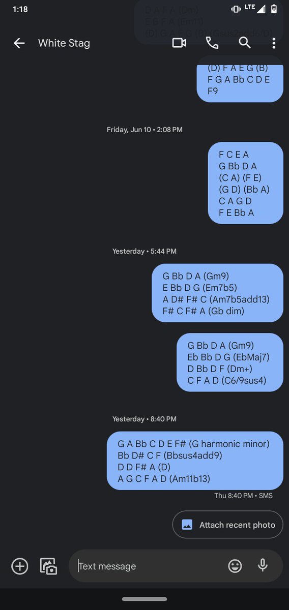 If I'm in a bad position to write, but have an available moment and idea, I sometimes text myself condensed notes. What do you guys do?
___
#progressivemetal #progmetal #progressiverock #progrock #avantgarde #experimentalmusic #jazzfusion #jazzmetal #jazz #composer #musictheory