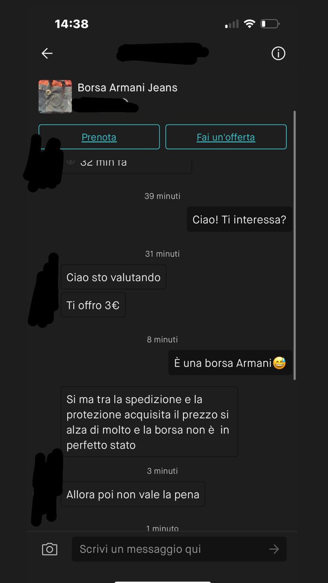 ehjbower's tweet photo. Ma le persone che vogliono cose di marca a prezzi stracciati su #vinted? Ma davvero ancora si pensa che dato  che parliamo di Vinted si debbano vendere tutte le cose a 2/3? Le persone cosa vanno a guadagnarci? https://t.co/mD9uzkdQaN