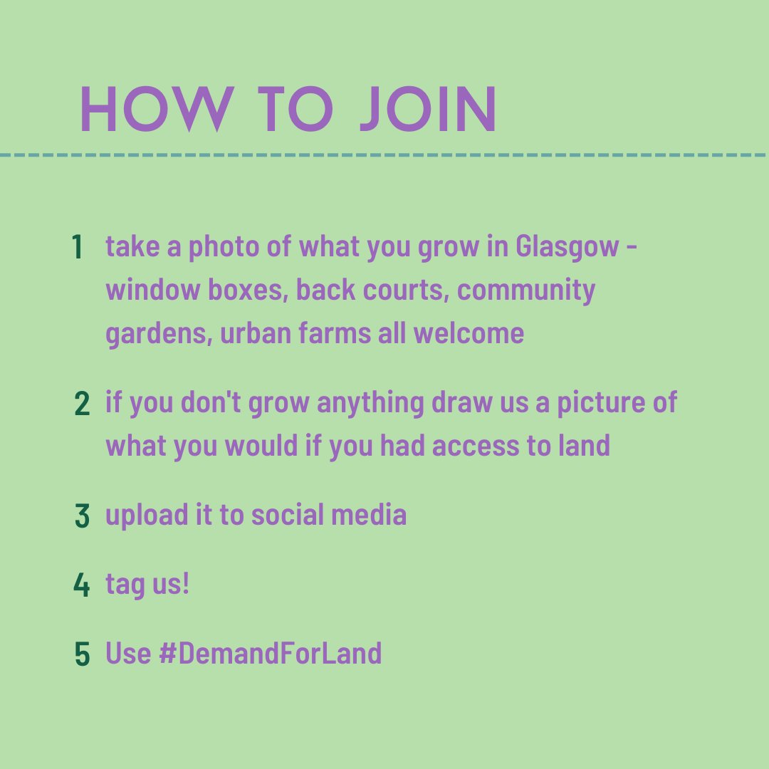 GCFNetwork's tweet photo. Our competition is still open til August!
How to join:
👉 take a photo of what you grow in Glasgow
👉 if you don't grow anything draw us a picture of what you would if you had access to land
👉 upload it to social media
👉 tag us!
👉 Use #DemandForLand https://t.co/jD823swfMw