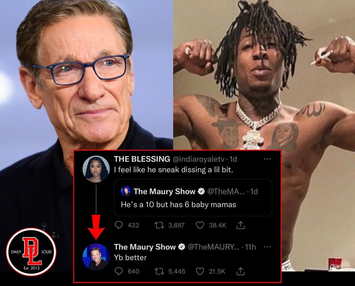DailyLoud's tweet photo. Maury says “YB better” to Lil Durk’s fiancé India Royale‼️😳 https://t.co/jmFs4LfpNf