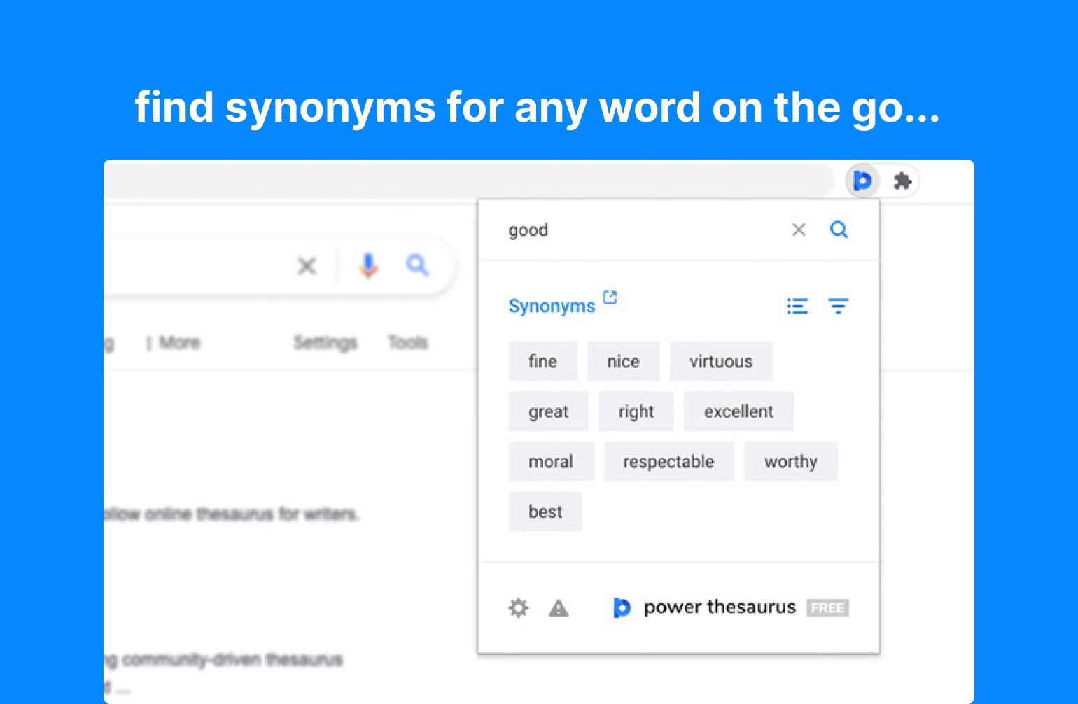 3) Power Thesaurus

• replace powerless language
• find synonyms to words in your copy or writing
• 