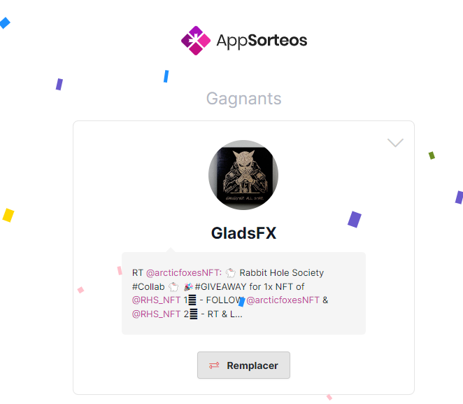 arcticfoxesNFT's tweet photo. Winner is @GladsFX ! Congrats🎉🥳 ! Please send your wallet adress in DM ! @RHS_NFT https://t.co/ywCSqKQLK4