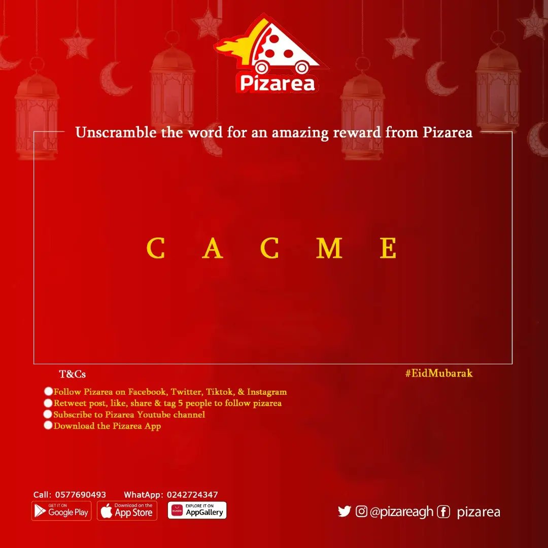 pizareagh's tweet image. Eid came early on Pizarea.com🥳🥳.amazing prices to be won.WINNER WILL BE PICKED AT RANDOM. 
T&amp;amp;cs
📌Follow pizarea on FB, Twitter, IG, Tiktok
📌Retweet post, like ,share 
📌Subscribe to Pizarea YouTube channel 
📌Download the pizarea app.

 #eid2022 #ramadan #pizarea