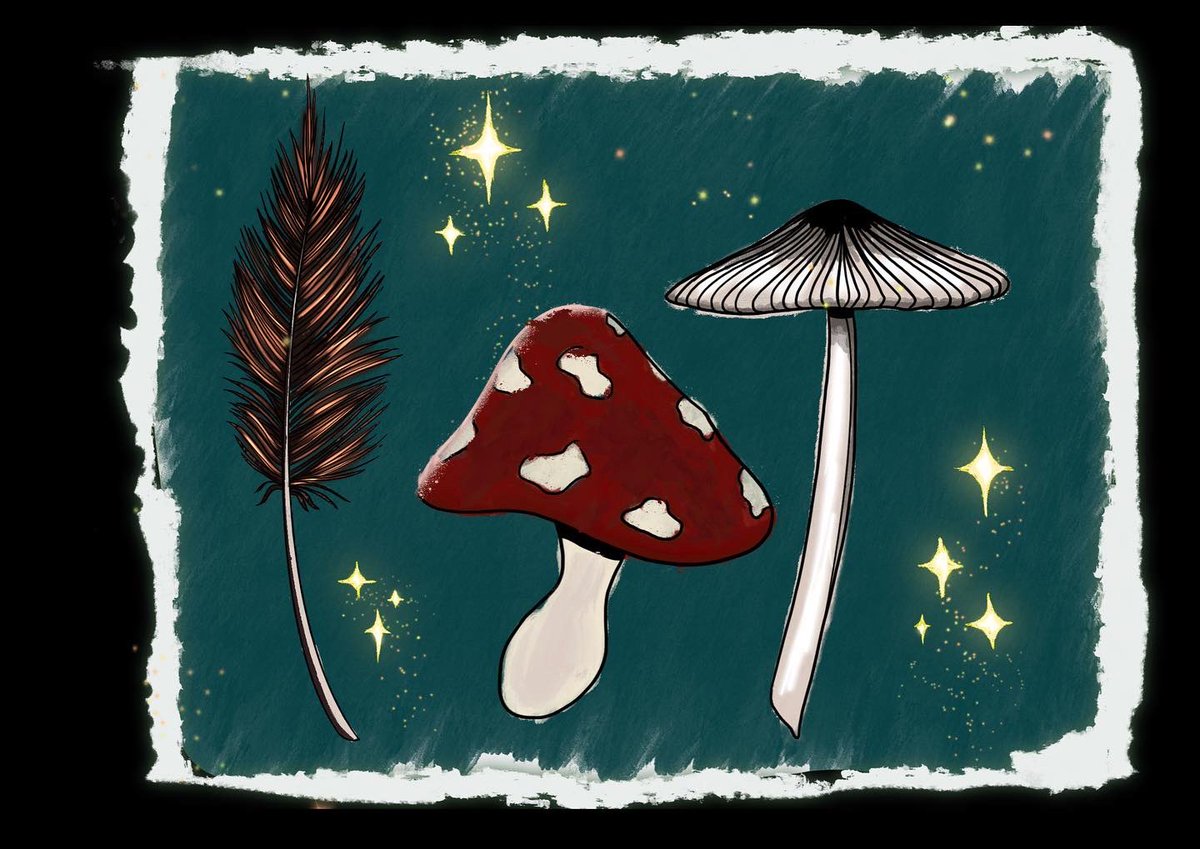 ChloeLeighArt1's tweet photo. β¨πA bit of staging practice for my doodles. I recently bought a mushroom incense holder and was inspired to draw this.
Have a blessed day! β¨π
#mushroomdrawing #drawingonprocreate #feathers #artingeelong #cottagecoreart #digitalart #digitalillustration #witchyart #witchy https://t.co/VEGhVc6Yy5