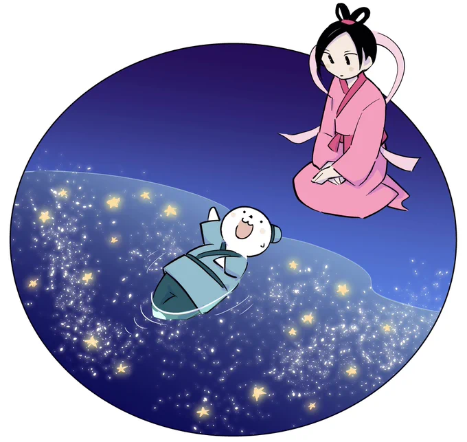 七夕ですね!

空を見上げてみたけど、僕の所は曇りでした。
でもきっと、空の上では織姫と彦星は会えてることでしょう!
(4コマは再掲) 