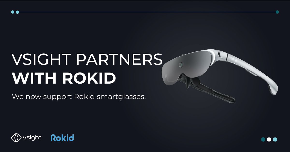 As we continue to support the best-in-class smart glasses in the market, we are thrilled to announce our partnership with <a href="/RokidInc/">Rokid</a>.🚀 Click here to learn more ➡️ hubs.la/Q01gm2Vc0
#vsight #rokid #partnership #smartglasses #industrial #workflow #remoservice