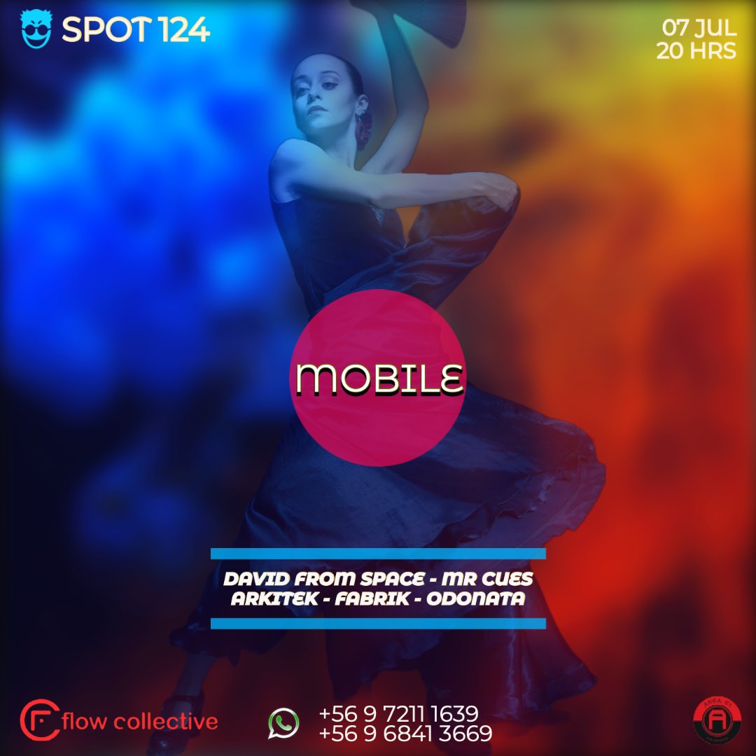 Flow_Collective's tweet image. d(🟢.🟢)b Mobile@Spot 124 - Jueves 7 Desde las 20 hrs
Continuamos la danza electrónica de los Jueves. MOBILE!
Lineup
🔹Arkitek
🔹Fabrik
🔹Mr Cues
🔹Odonata
🔹David From Space 

Produce: FlowCollective Muzic &amp;amp; Arts / Area 51 / Spot 124
adquiere tu acceso en whatsaap +56968413669