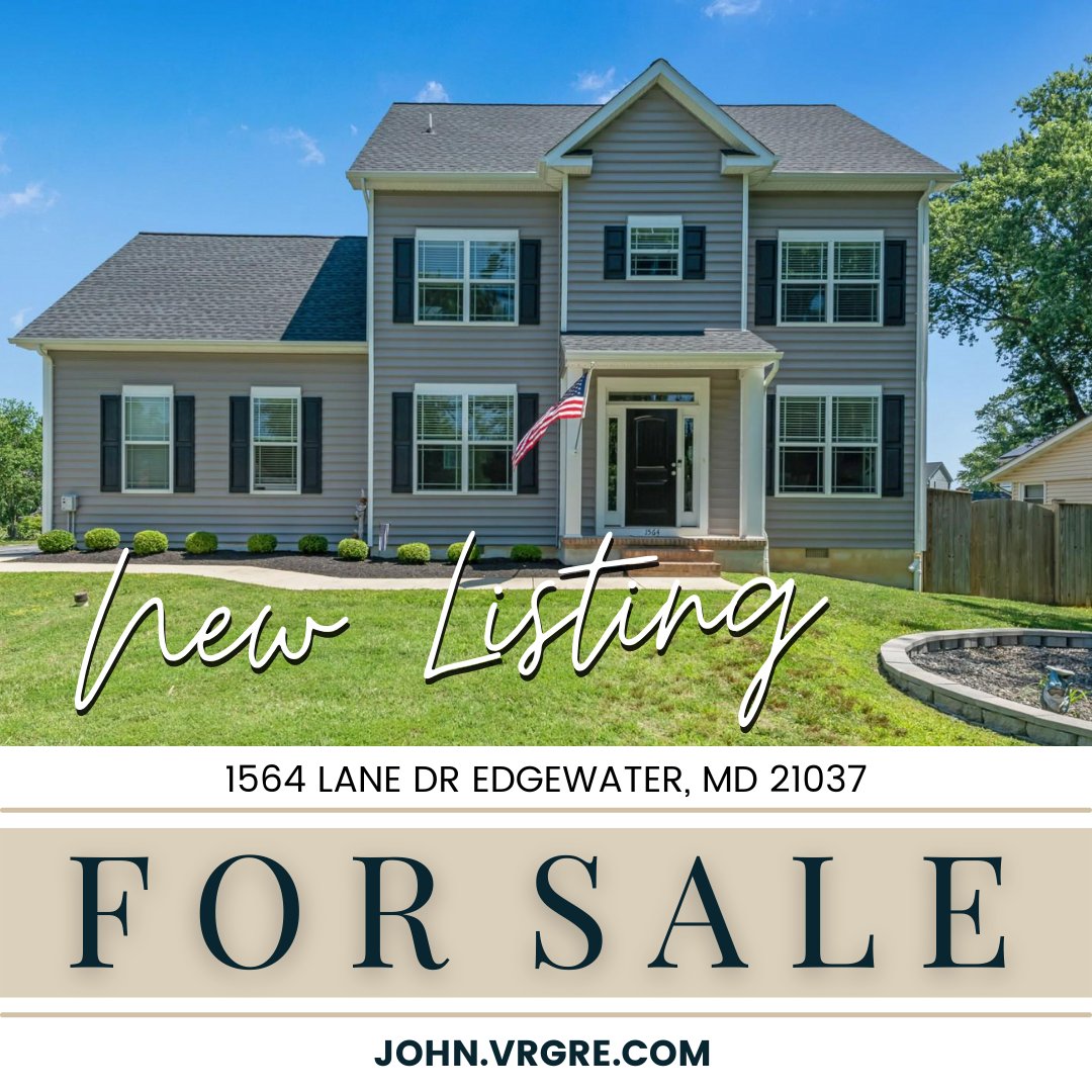 ✨JUST LISTED
Stunning Colonial in Edgewater
1564 Lane Dr, Edgewater, MD 21037
✅5 bed/3.5 bath
✅2557+sqft
✅&amp;More!
More: bit.ly/3NPKqCX
John Mcintosh - REALTOR®
VR Group
eXp Realty
📲 410.610.1191
️☎️ 443.968.2671
💻 john.mcintosh@vrgre.com
⌨️ john.vrgre.com