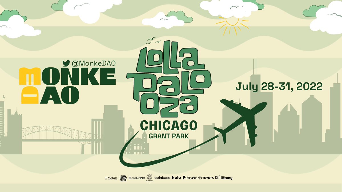 MonkeDAO's tweet photo. gm GM โ๐
In three weeks, we will have our Monke dinner in Chicago and enjoying time with the communities in @solana for Lollapalooza!๐
๐Check out the latest announcement in Discord for details!
#MonkeWorldTour #MonkeMeetup https://t.co/37cx8LMxC7