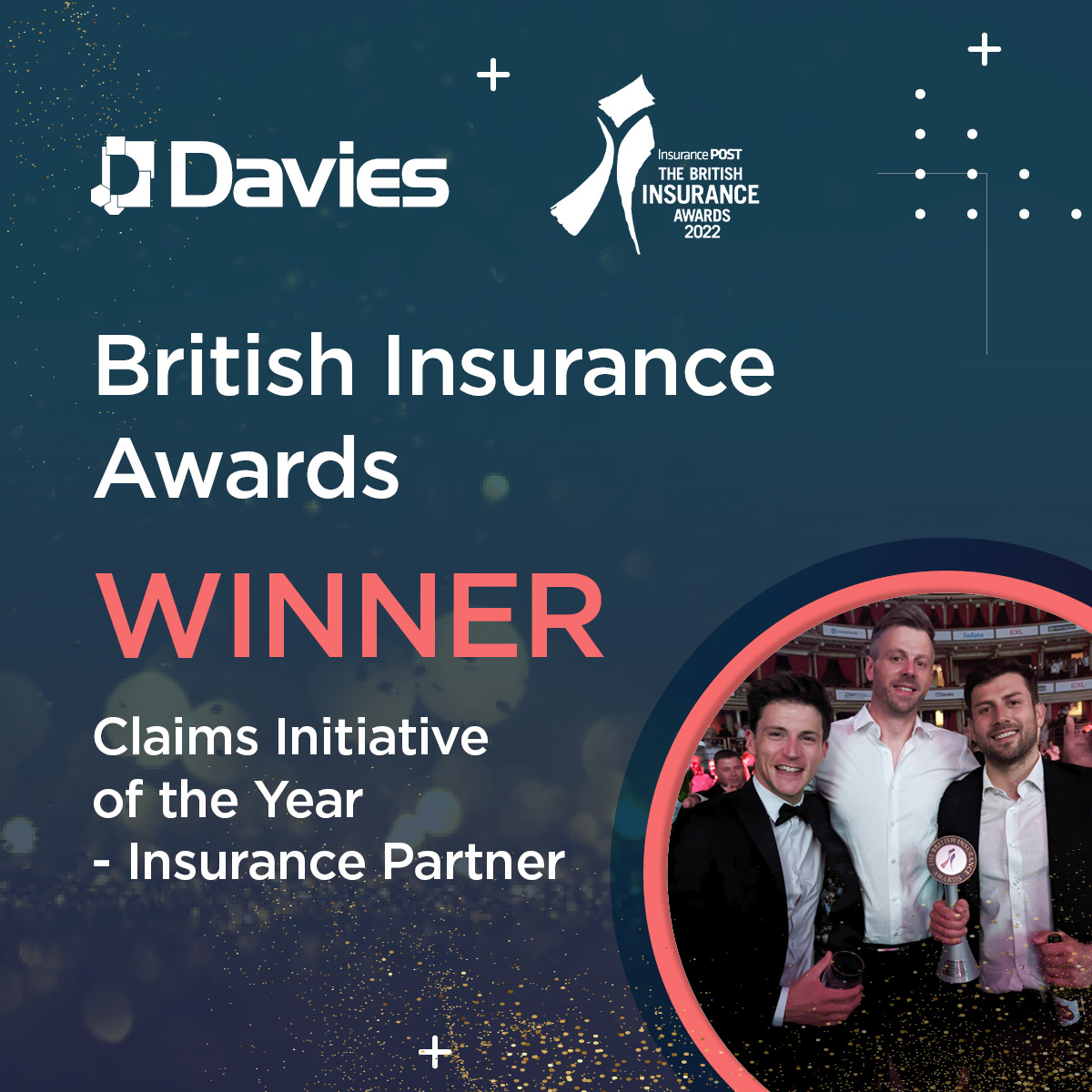 Well done to all the winners and finalists at <a href="/Insurance_Post/">Insurance_post</a>'s #BIA2022 last night! 

We’re thrilled to have won the Claims Initiative of the Year – Insurance Partner thanks to all the hard work of our claim’s teams during storms earlier in the year.