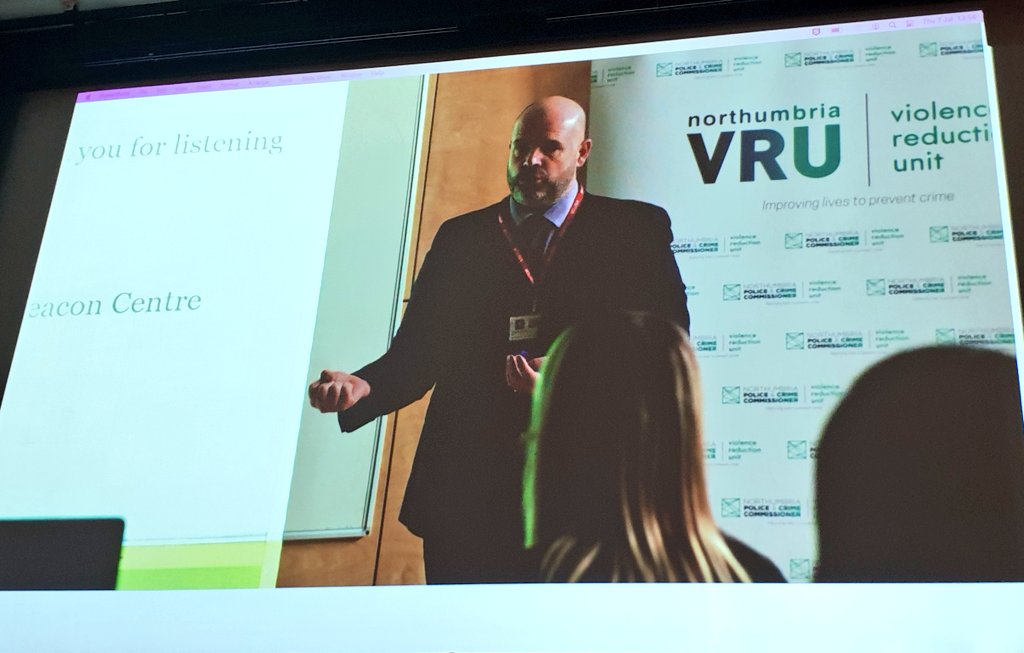 elly_chapple's tweet photo. .@NorthumbriaPCC VRU film being shared now. Underpins how protective the non familial relationships are - in the community and understand more about their lives and potential futures. Brilliant talk from Kerrie (Endeavour Academy) and Dominick (The Beacon Centre) #effectingchange https://t.co/uXkAY1bXCD
