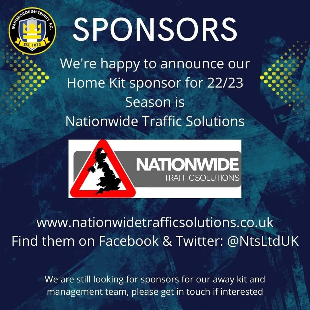 GTFCU21's tweet photo. A big thank you to our Home Kit Sponsors for 22/23 Season @NtsLtdUK 
We're still looking for away kit and management kit sponsors, please get in touch if interested https://t.co/KDbf5BdCta