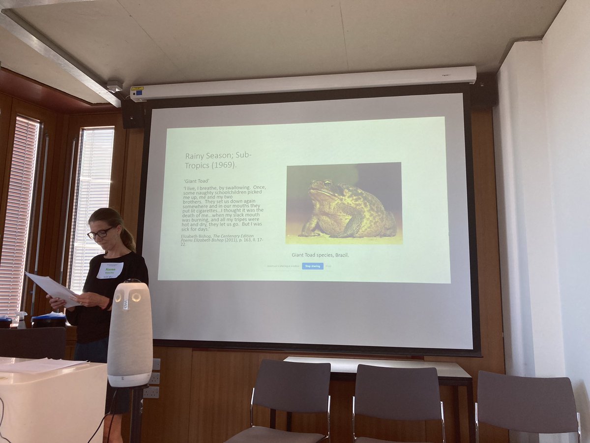 Rachel Murray (@murrayrachel89) on Twitter photo And Karen Eckersley dwells on a fabulous passage from Elizabeth Bishop featuring the fittingly surreal image of a smoking toad #blueextinction <a href="/blue_extinction/">Blue Extinction</a> And Karen Eckersley dwells on a fabulous passage from Elizabeth Bishop featuring the fittingly surreal image of a smoking toad #blueextinction <a href="/blue_extinction/">Blue Extinction</a>