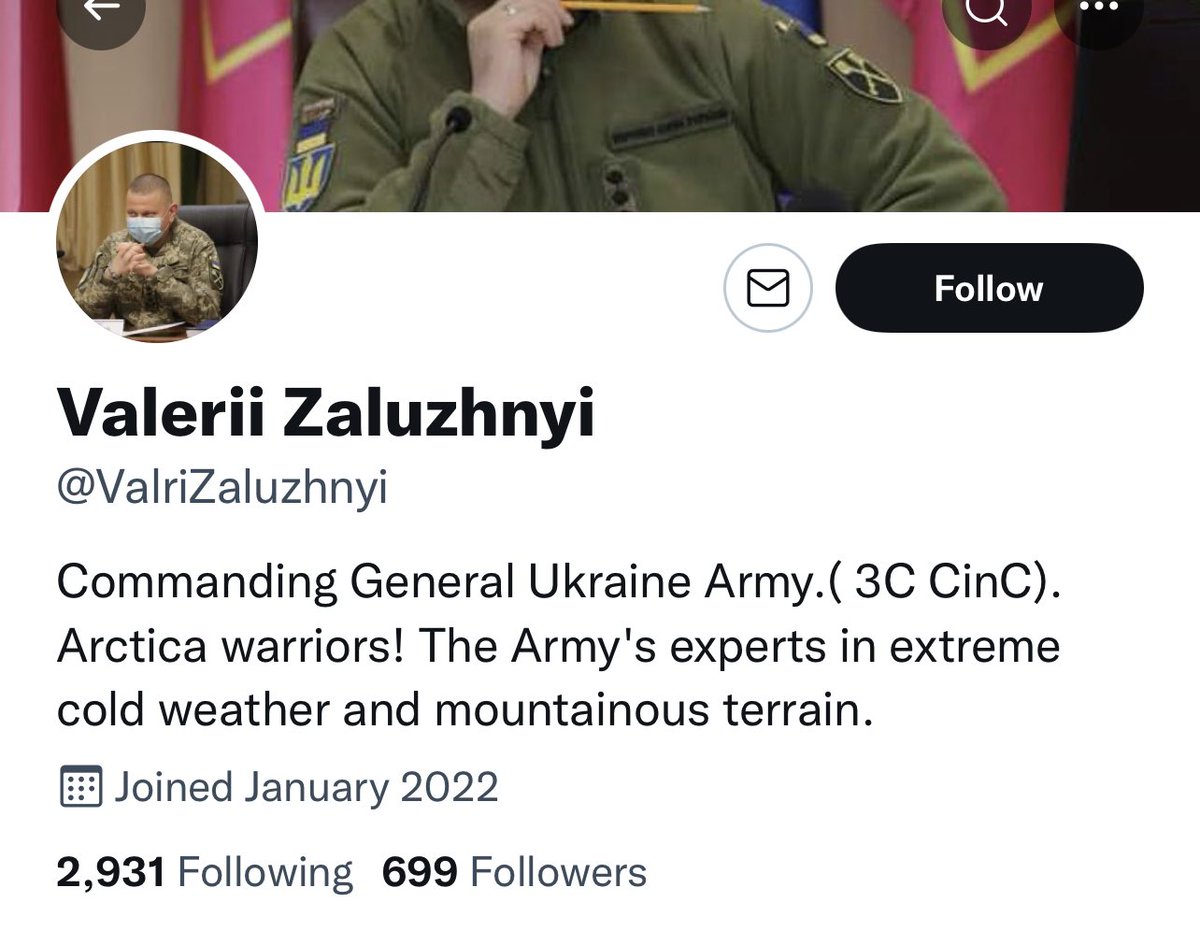 tweet4anna's tweet photo. This is a fake account of Valeriy Zaluzhnyi https://t.co/FAk5nmHGJo