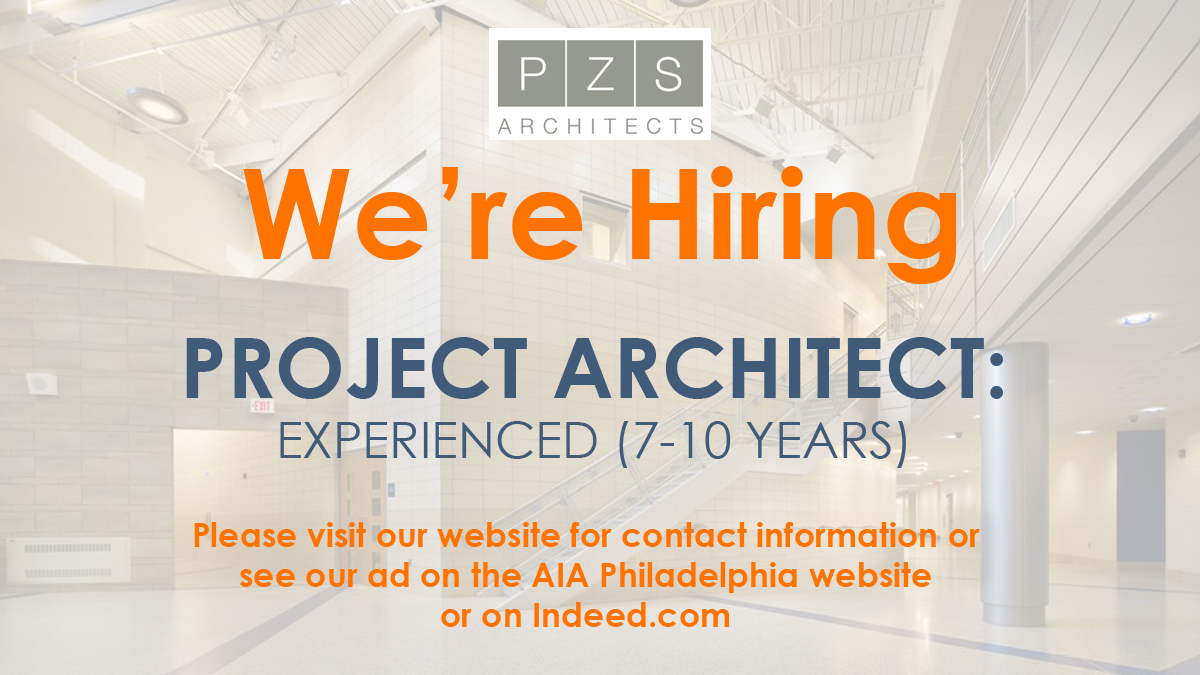 PZS_Architects's tweet photo. Great career opportunity available! PZS is looking for a talented Project Architect to join our growing firm. We are working on some exciting projects in Higher Ed, Multifamily Mixed-Use, Health Care, and more. https://t.co/MbBGAY3muu