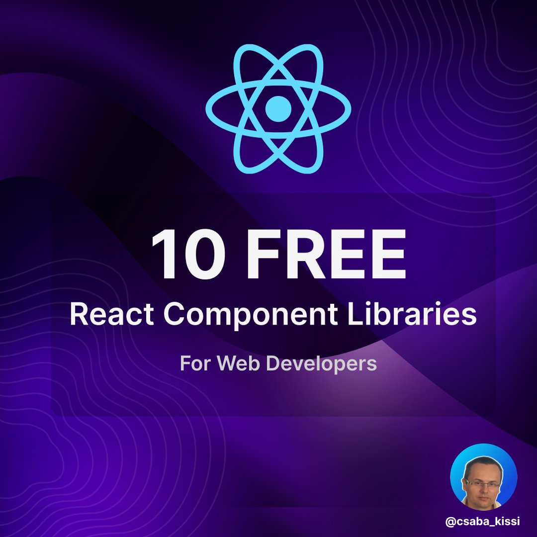 csaba_kissi's tweet image. 10 FREE React Component Libraries For Web Developers

Thread 🧵👇