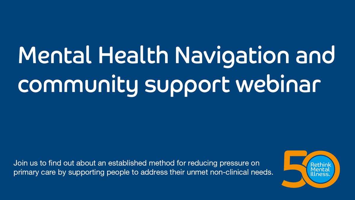 Rethink_'s tweet photo. 📅 One week to go! Sign up for our free webinar on 14 July.

Find out about Mental Health Navigation, and how it reduces pressure on primary care in the context of rolling out the community mental health framework.

Register here 👉 https://t.co/fNw7ZRtU2x https://t.co/NP7gr0neid