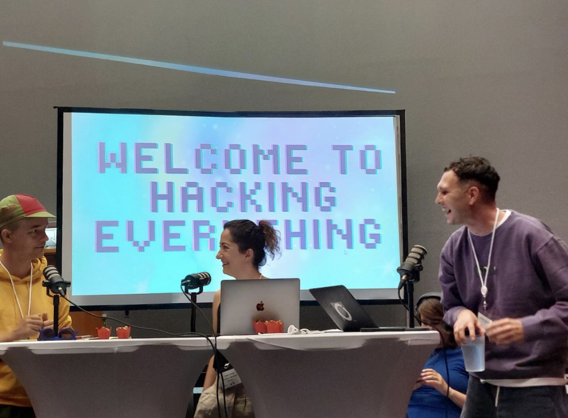 cansuguner's tweet photo. I’m so happy to be part of the podcast series of ‘Hacking Everything’. A huge shout out to the organizers   @PBialski @xmacex &amp; @analog_a , and the fellow podcasters @MajaLeee &amp; @tim_cowlishaw 😃 Stayed tune for the podcast link 🎙 #easst2022 #hacking #podcast https://t.co/saF1gMQ8V0