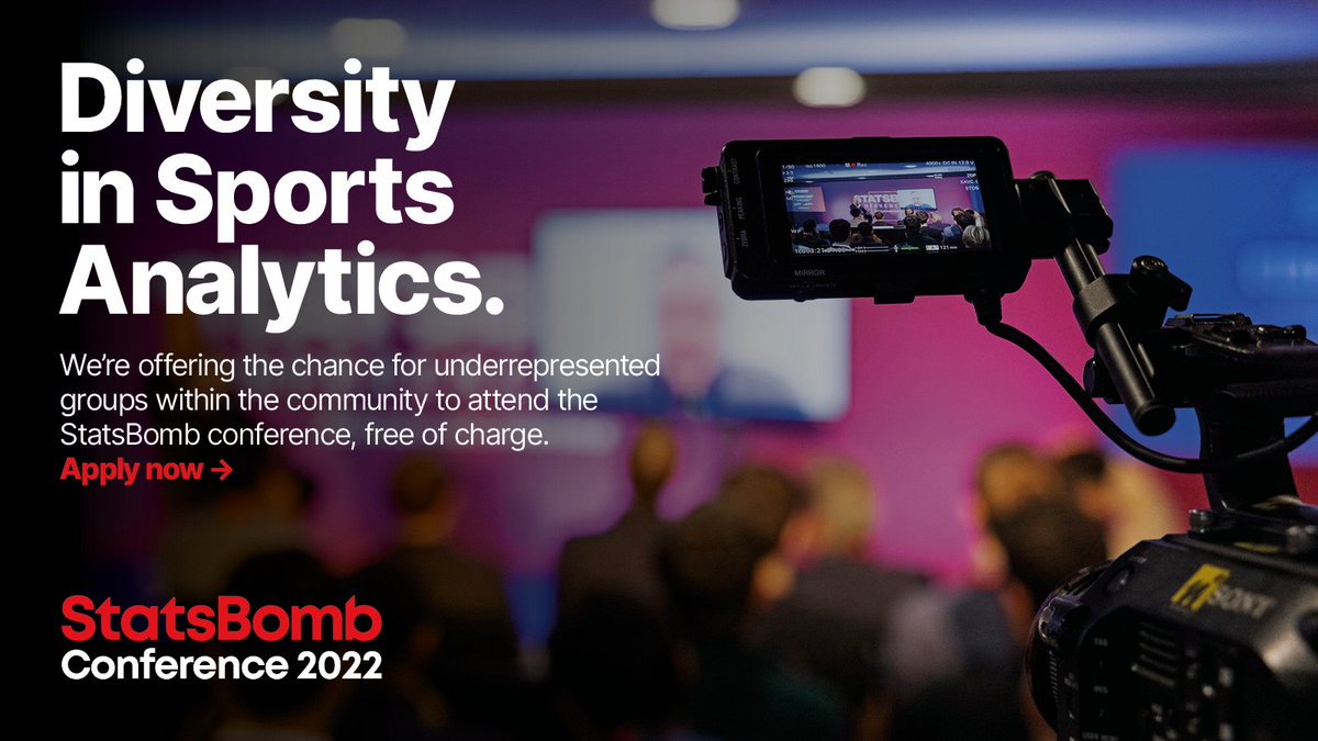 Statsbomb's tweet photo. NEWS: StatsBomb Release 25 Free Conference Tickets For Underrepresented Groups

Sports analytics has a diversity problem. We want to help change that.

Details - including how to apply - here 🔽
https://t.co/TtEOuWh3Zx https://t.co/YsDJhOL0B9