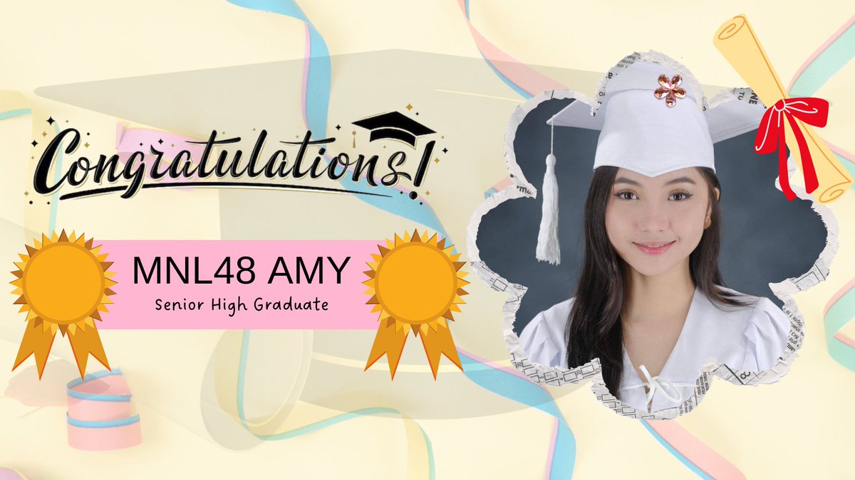 AMYnamicsOFC's tweet photo. This day, this girl graduated from her senior high year. Congratulations for achieving another milestone in your life, #MNL48Amy. We are very proud of you. Goodluck to your college life and know that we'll be right behind you to support you. Aim high, Amy! https://t.co/G9v64qyS8c