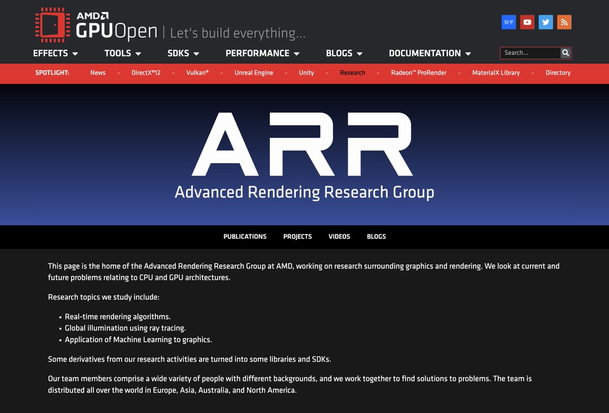 haradatakahiro's tweet image. The page for Advanced Rendering Research Group at #AMD is up at #GPUOpen. You can find the list of our publications, projects the team has been working on (#hiprt, orochi, #FSR, #ProRender and plugins, #materialx libs, #radeon rays etc). More will come. gpuopen.com/research/