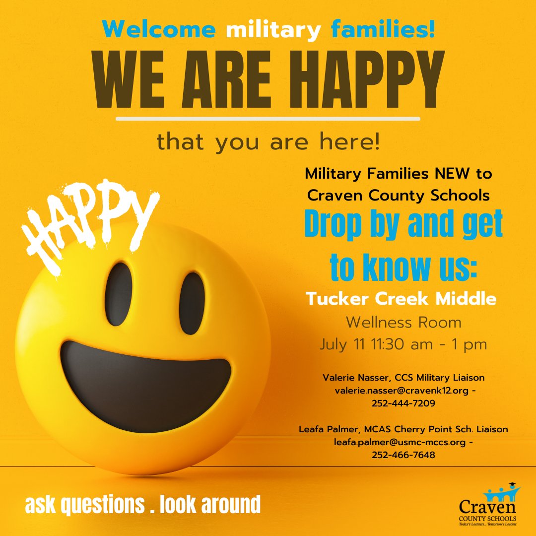 Welcome to TCMS meet and greet for our military families! @ValerieNasser <a href="/CravenCoSchools/">Craven Co Schools</a> <a href="/HavelockChamber/">Havelock Chamber</a>