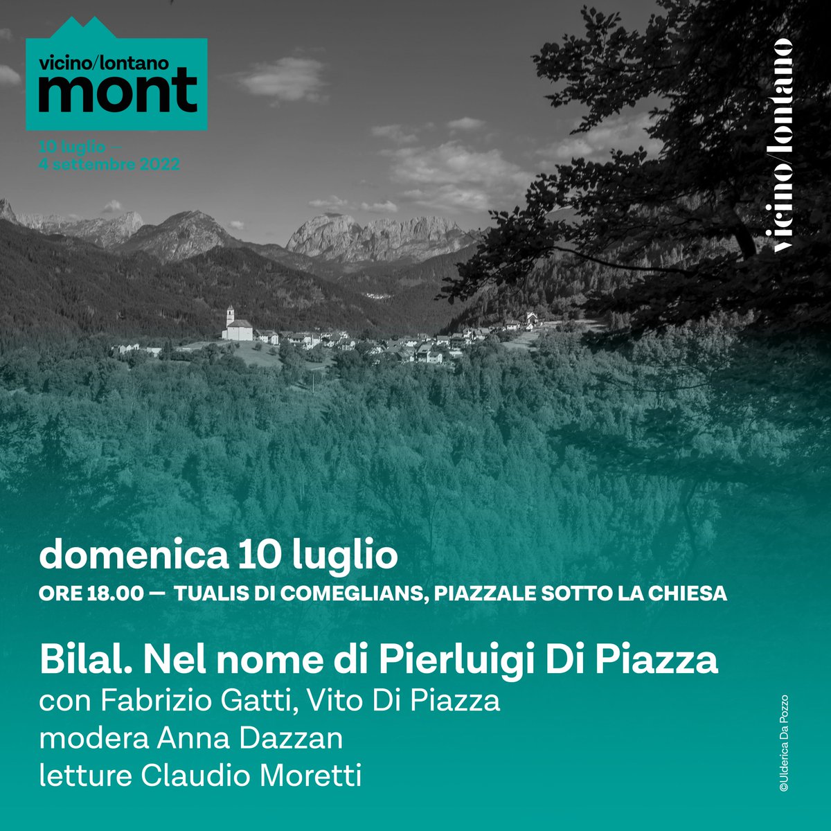 vicinolontano's tweet photo. La seconda edizione di #VLMont inizia così. E non poteva essere diversamente. Con @followgatti e #Bilal (nuova edizione @lanavediteseoed) e Vito Di Piazza, nel nome di Pierluigi Di Piazza, nella sua #Tualis. Modera @dazzannerei Letture Claudio Moretti https://t.co/PKtFplvrbw
