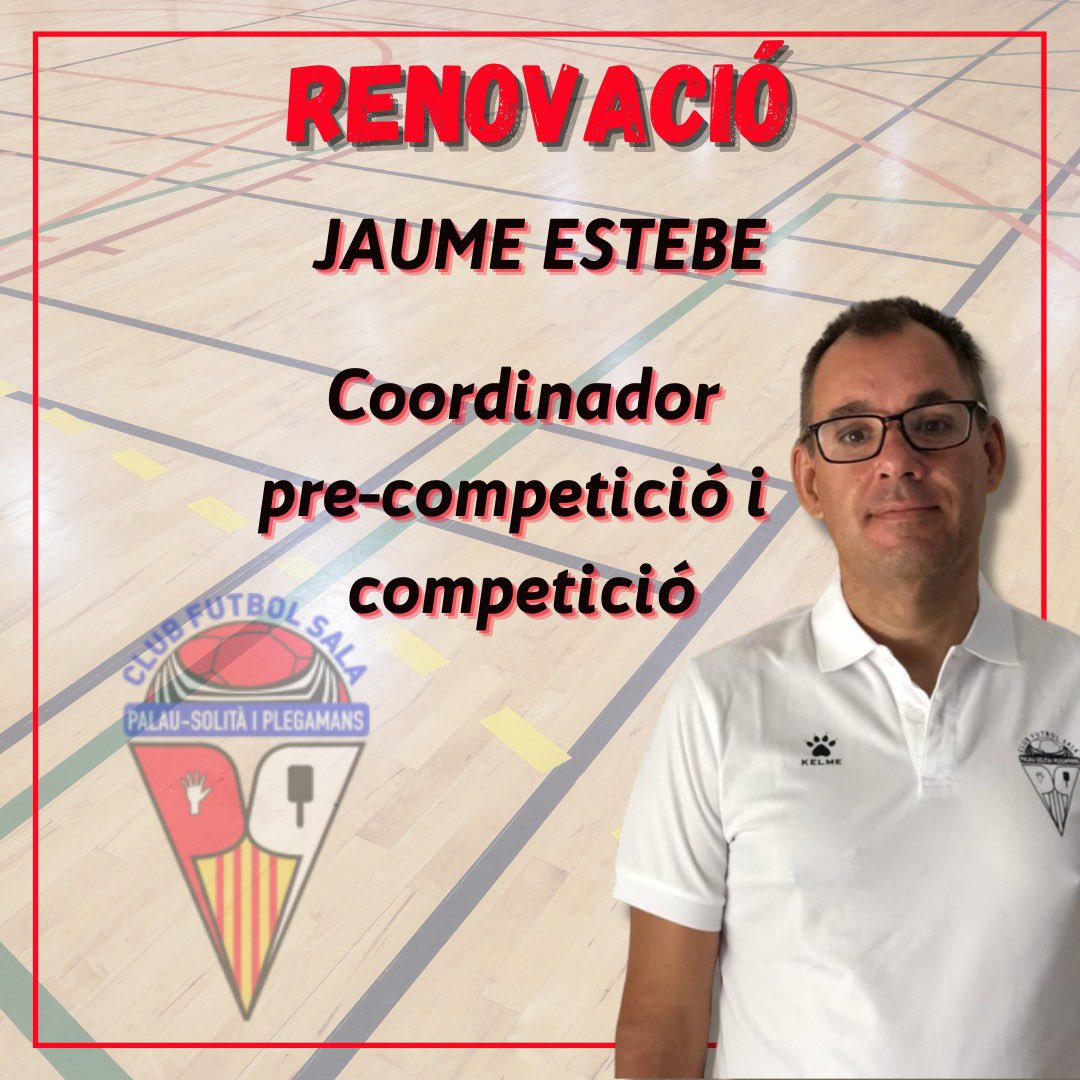 RENOVACIÓ🚨‼️

➡️ Jaume Estebe (@jaume13456 ) renova una temporada més com a coordinador de les categories de competició i pre-competició!

Molts èxits en la temporada 2022/2023!✅

1, 2, 3 Palau💛💙