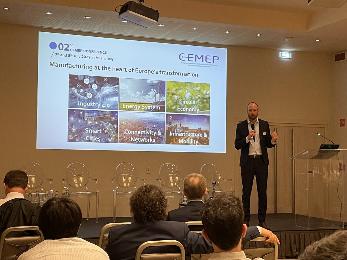 AlainWayenberg's tweet photo. @maltelohan Director general ORGALIM presenting during the CEMEP conference in Milan ….the importance of industry in Europe with new challenges to face. Globalisation will be different as before #cemep https://t.co/FoWrty0Zvb