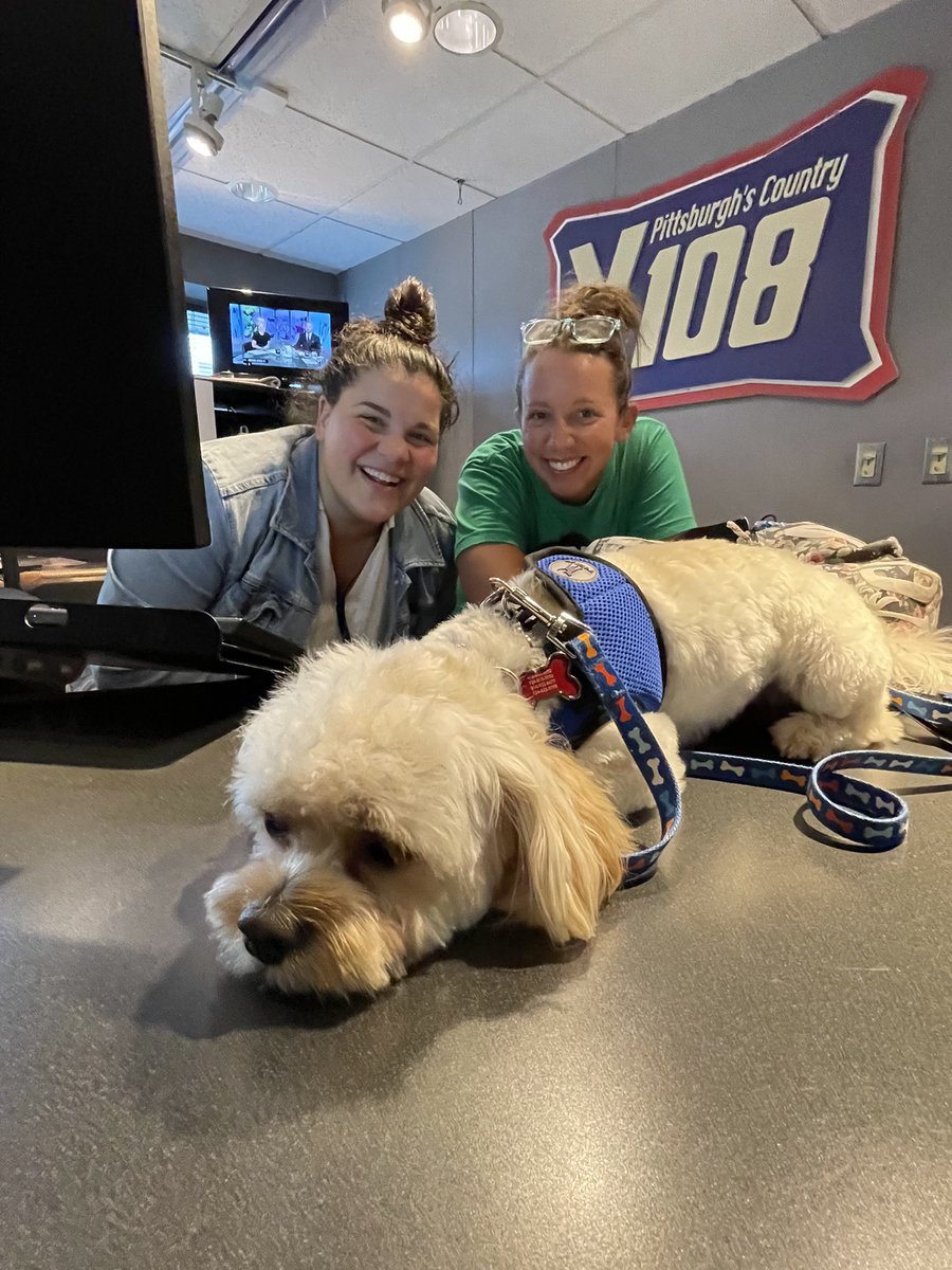yd_awake's tweet photo. We made a new friend today! 🙃🐶 He’s really not a fan of our early hours.. @Y108Pittsburgh #DogsofTwittter https://t.co/cWBXGasrij