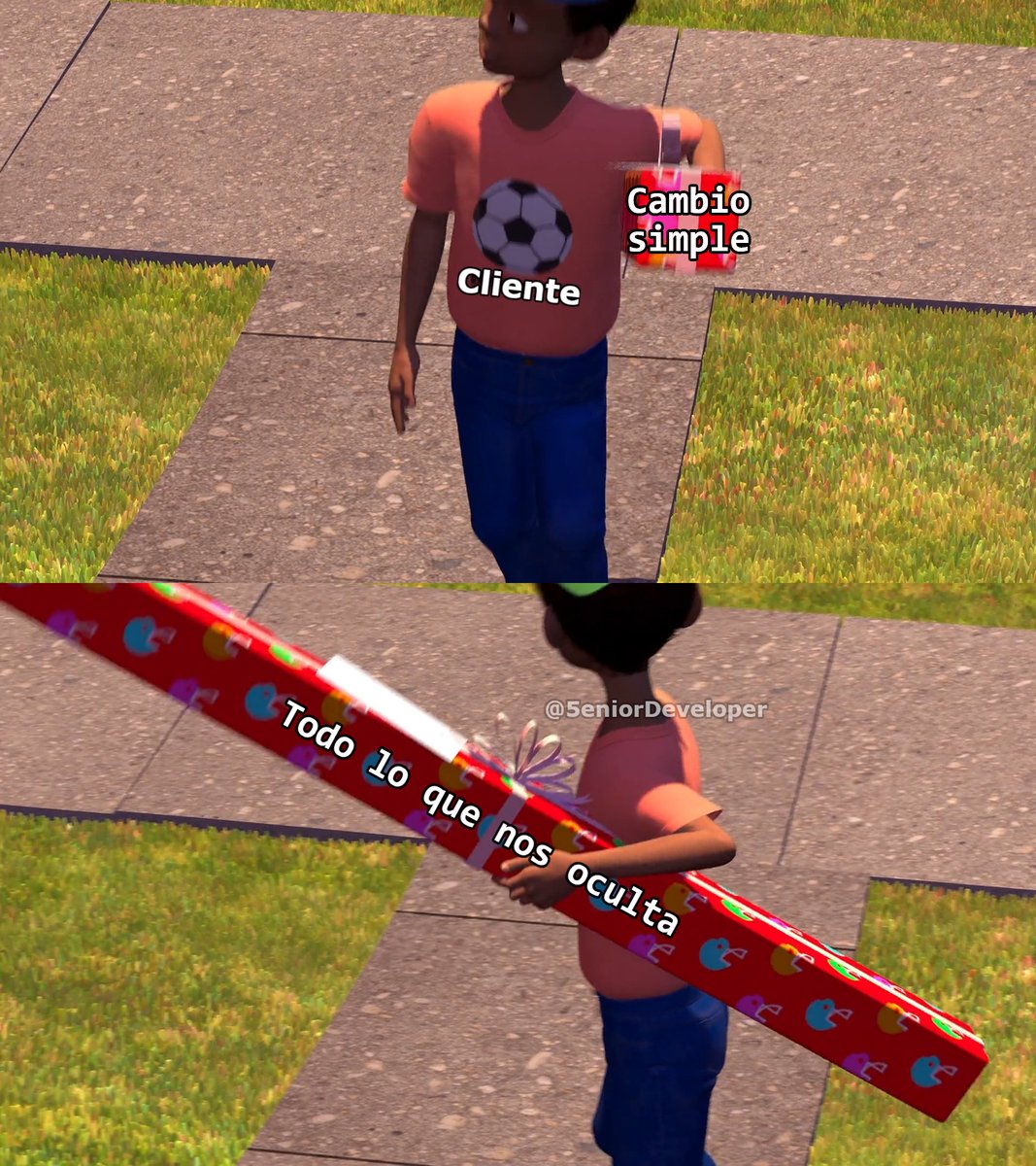 5eniorDeveloper's tweet image. Cuando el cliente te dice que es un cambio sencillito...