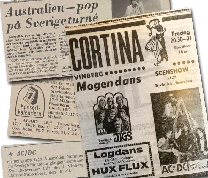 AC/DC on Twitter: "OTD 1976 - AC/DC plays first concert on the European continent in Vinberg, Sweden at the Cortina Dansbana, part of 5-dates Swedish https://t.co/KrM2BG7eBi" / X