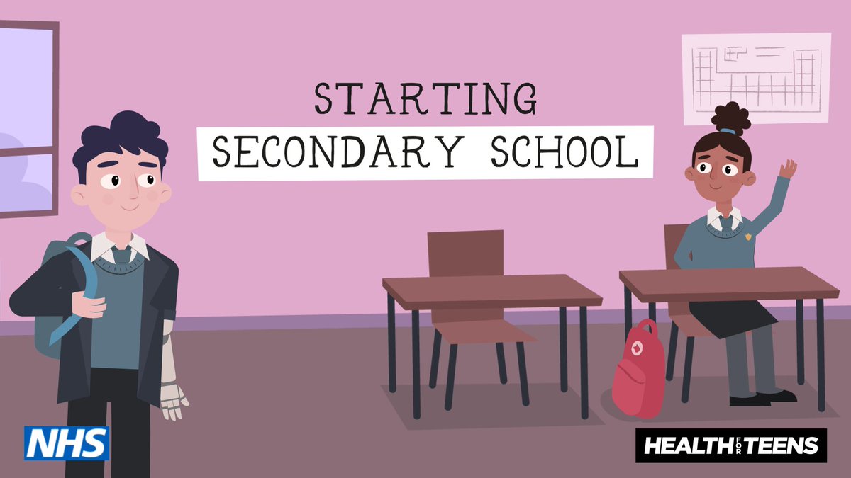 Next up we have our brand new 'Starting secondary school' animation on <a href="/HealthForTeens1/">Health for Teens</a> for children set to move up from primary school:
healthforteens.co.uk/growing-up/sta…
Again please take a look and share!!
