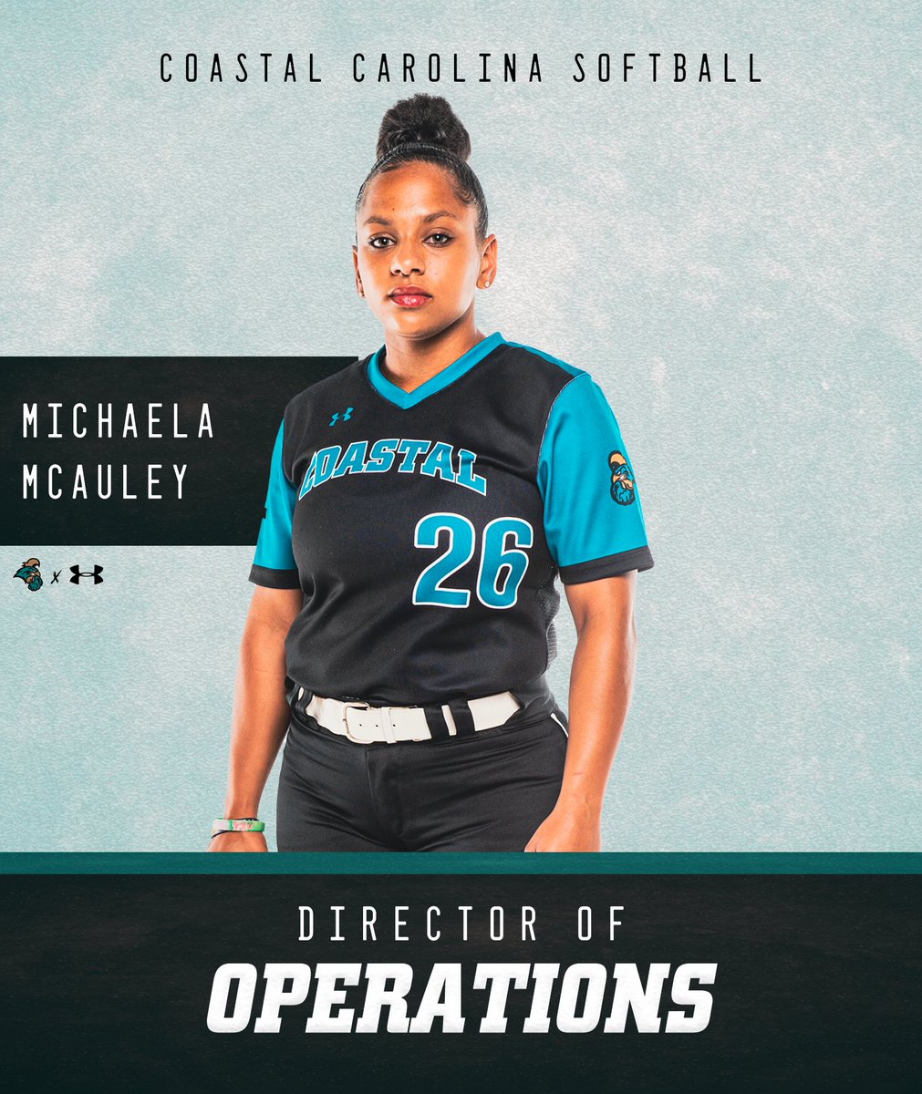 Coastal Carolina SB (@coastalsoftball) on Twitter photo Happy to keep one of our own at home🤩
Help us welcome <a href="/mlmcauley_/">Michaela McAuley</a> as our Director of Operations!
📝: bit.ly/3bSraYi
#ChantsUp | #TEALNATION | #MeetUsAtHome Happy to keep one of our own at home🤩
Help us welcome <a href="/mlmcauley_/">Michaela McAuley</a> as our Director of Operations!
📝: bit.ly/3bSraYi
#ChantsUp | #TEALNATION | #MeetUsAtHome
