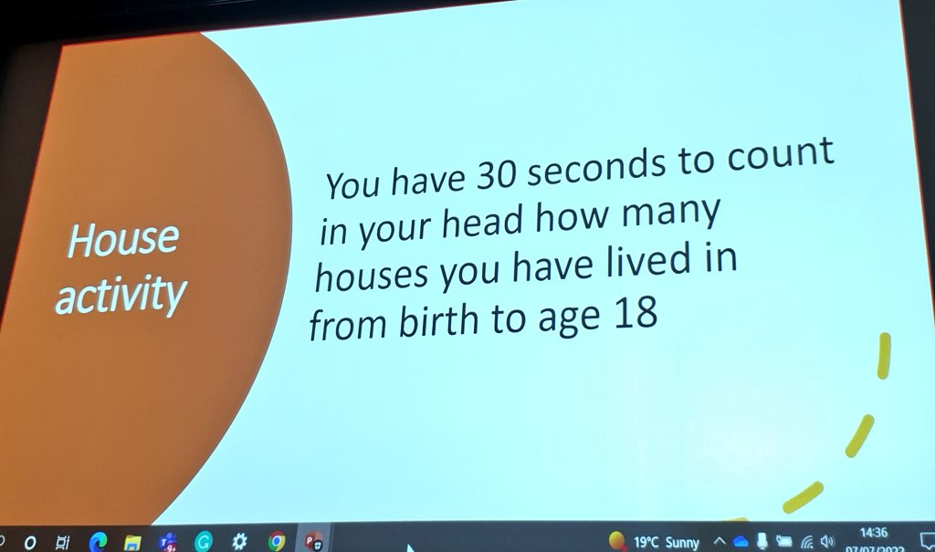 elly_chapple's tweet photo. Listening to 2 young people from Care4Me in N. Tyneside. How many houses have you lived in? Up to 7 in the audience today. It's often 12 or more for these young people. No space or time to 'move home' just rapid change, new people, new place...#effectingchange @NTvirtualschool https://t.co/SU9LEUhyVo