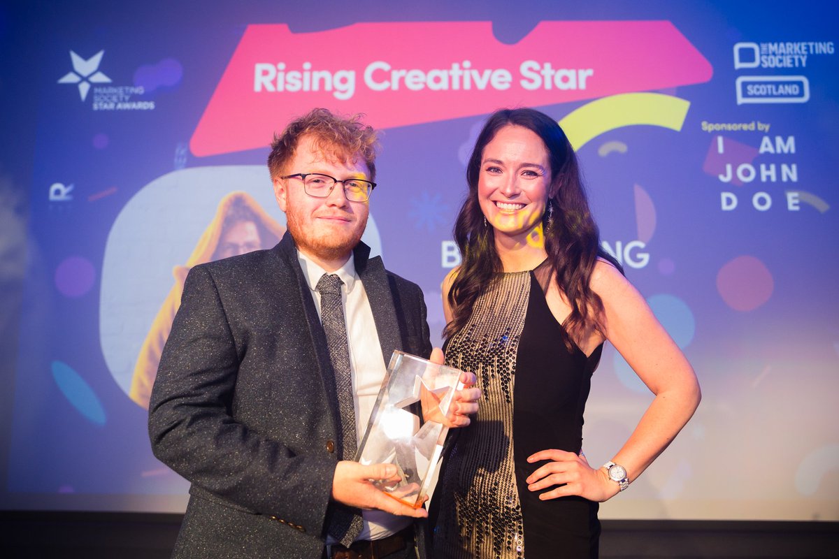 StudioLR's tweet image. Our very own Ben Whiting has only gone and done it! 

We’re super proud to reveal that Ben won Rising Creative Star @marketingsocSCO Star Awards and beat off some stiff competition from some exceptional creatives. 

The only way is up for this guy. 

 #marketingsocietyscotland