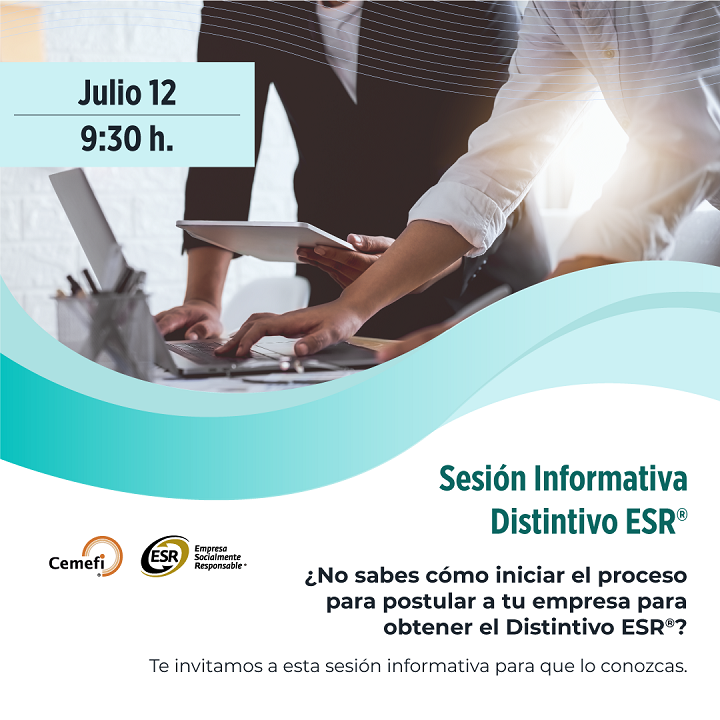 Cemefi_RSE's tweet photo. Conoce el proceso de participación para la obtención del #DistintivoESR® del #Cemefi: convocatoria, registro, costos y fechas importantes, en nuestra #SesiónInformativa virtual.
🗓️ Martes el 12 de julio | ⏰ 9.30h #CdMx
📋 Registro: https://t.co/7ZtsycTBpQ https://t.co/9z7B3NBJRl